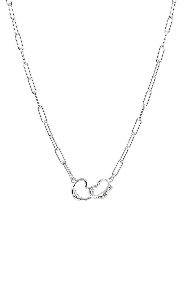 AMERICAN EXCHANGE Linked Heart Pendant Necklace, Alternate, color, Silver