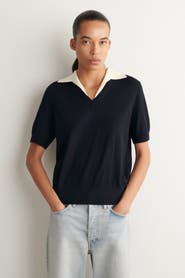 COS Merino Wool Layered Polo Shirt