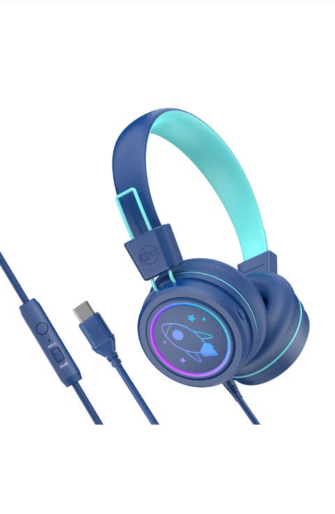 KidJamz KJ55U USB-C Kid's Headphones w/ LED Lights