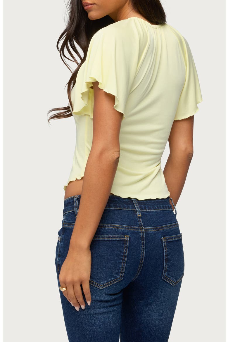 Roye Keyhole Flutter Sleeve Top, Alternate, color, YELLOW