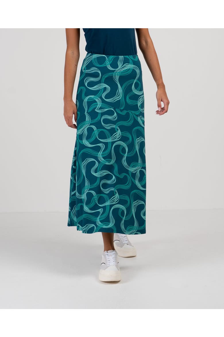 Lena Print Maxi Skirt, Main, color, Grey Teal Lena