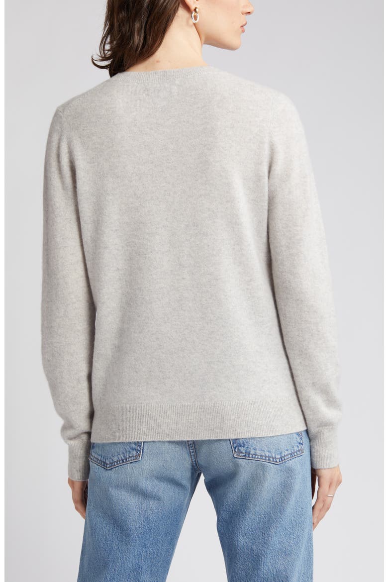 Cashmere Crewneck Sweater, Alternate, color, GREY LIGHT HEATHER