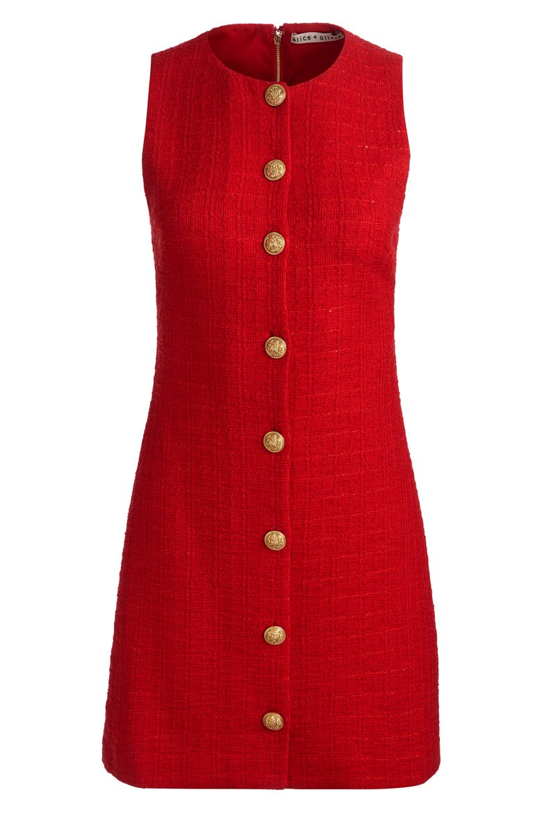 Cade Tweed Minidress, Alternate, color, CHILI PEPPER