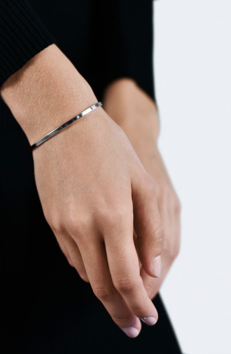 le gramme Men's 7G Polished Sterling Silver Ribbon Cuff Bracelet, Alternate, color, 