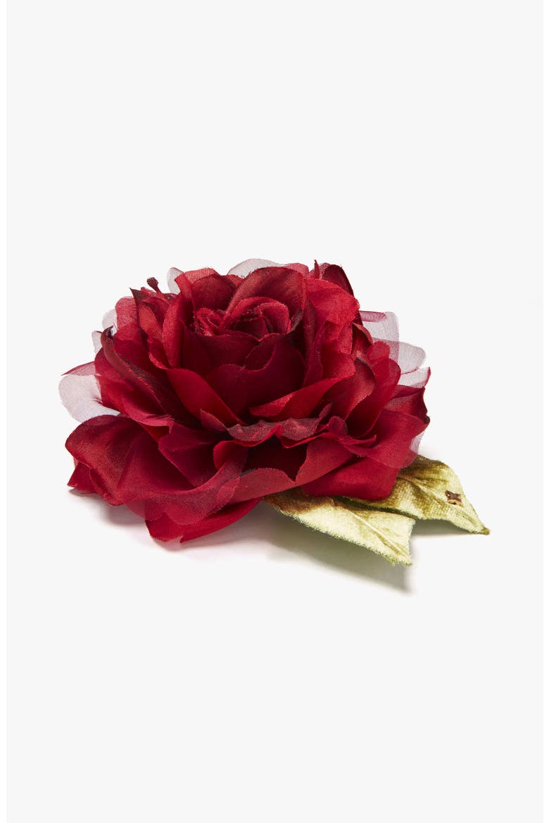 The Small Red Rose Floral Brooch, Alternate, color, Red