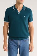 Original Penguin Textured Johnny Collar Cotton Polo