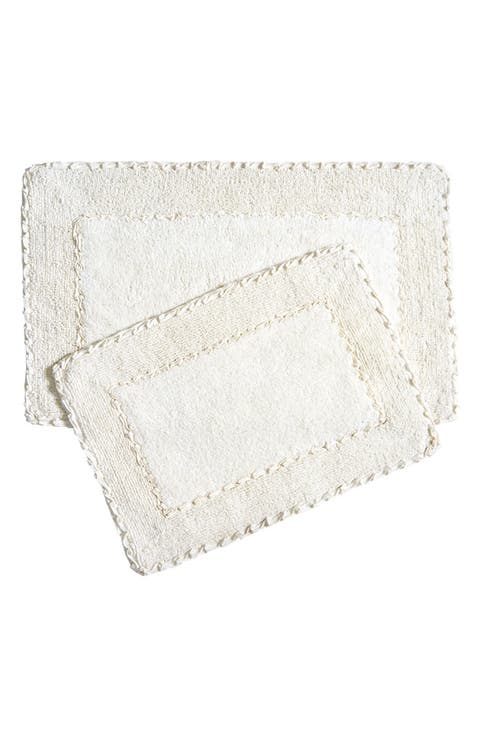 Ruffle Cotton 2-Piece Bath Mat Set