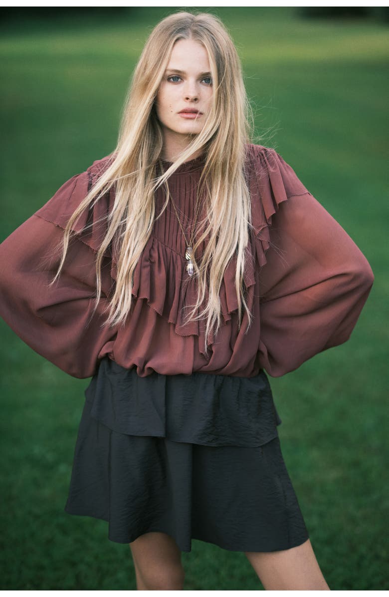 H&M Flared Mini Skirt, Alternate, color, Black