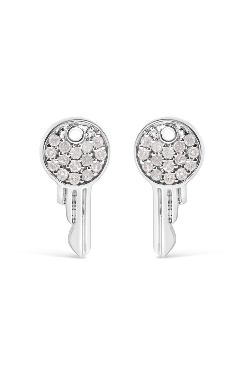 Haus of Brilliance 925 Sterling Silver 1/6ct TDW Diamond Charm Earrings, Main, color, Silver