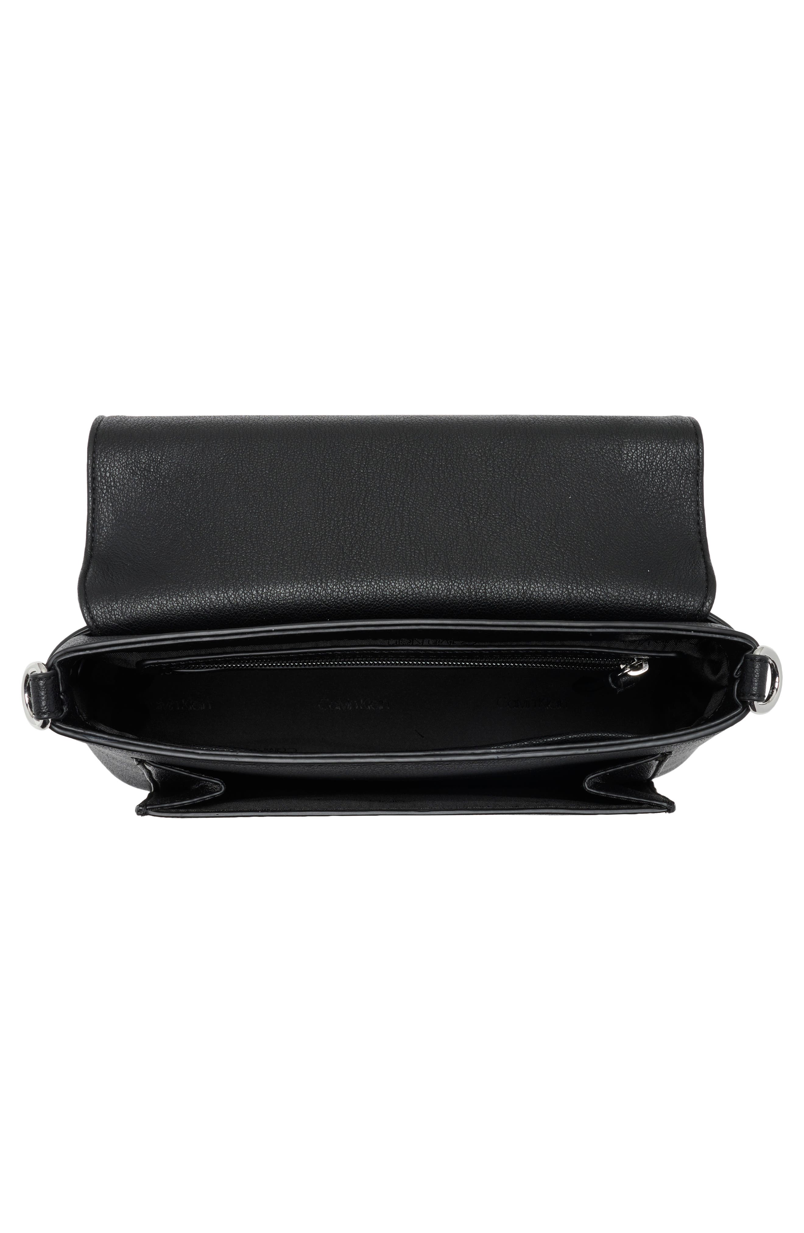 Calvin Klein Alia Satchel Bag, Alternate, color, Black/ Silver