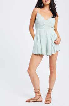 WISHLIST Lace Trim Romper