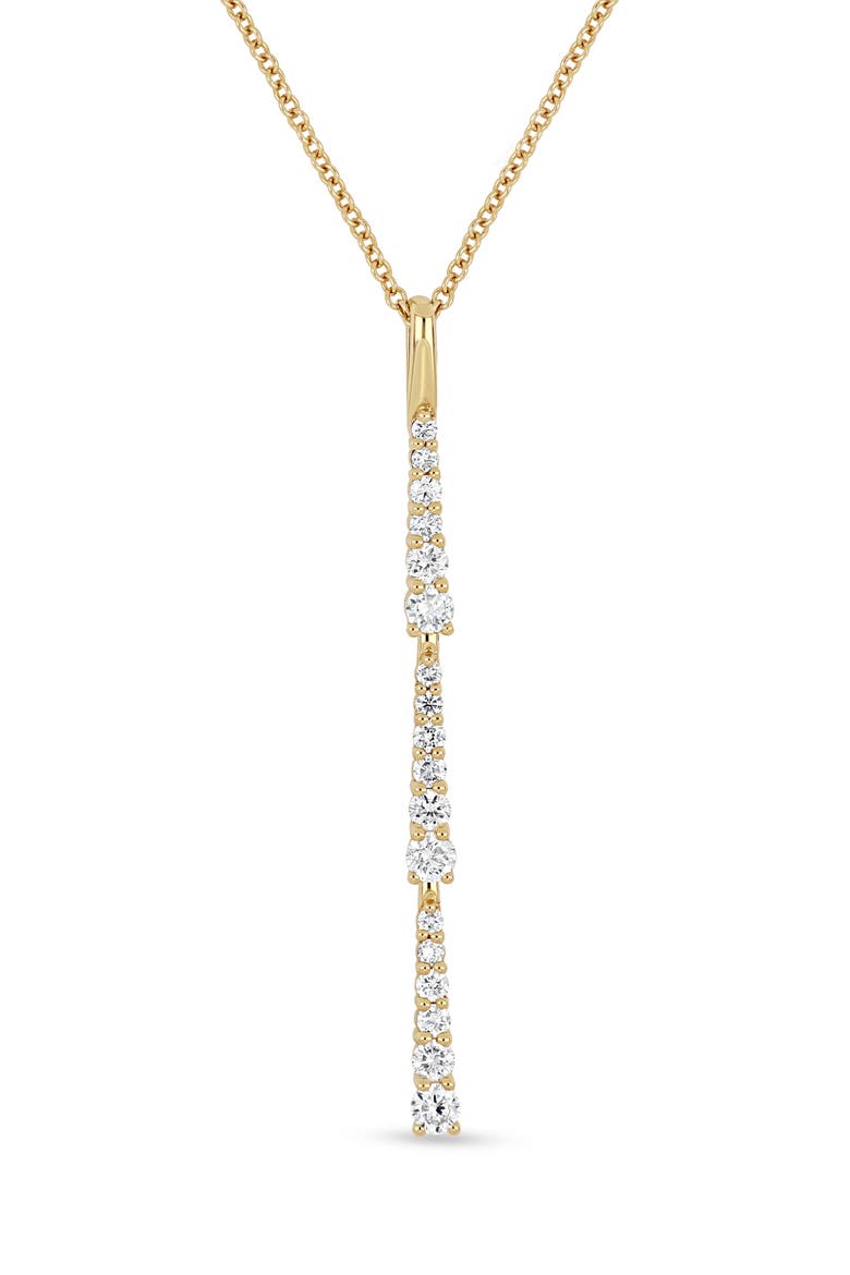 Audrey 18K Gold Diamond Bar Pendant Necklace, Alternate, color, 18K GOLD
