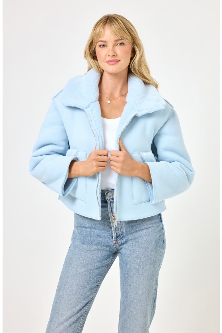 Kalina Reversible Faux Fur Jacket, Alternate, color, ICE BLUE