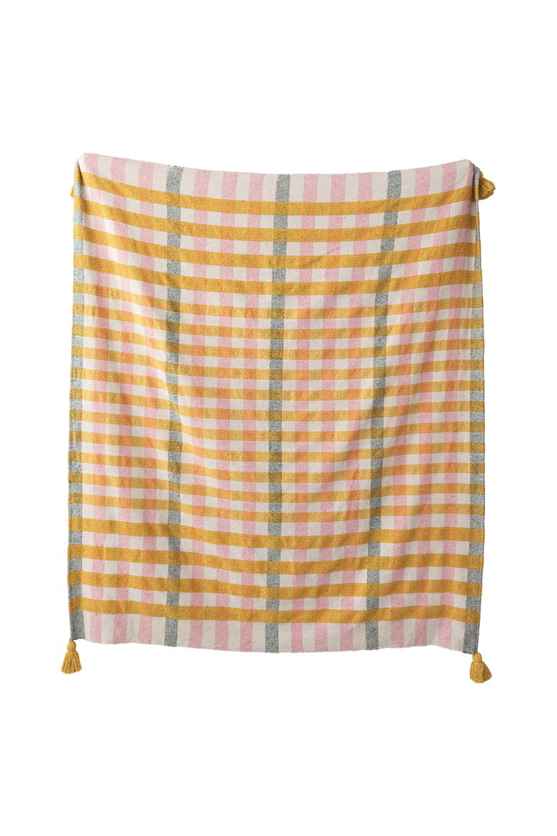 Jacquard Throw with Tassels, Alternate, color, Orange