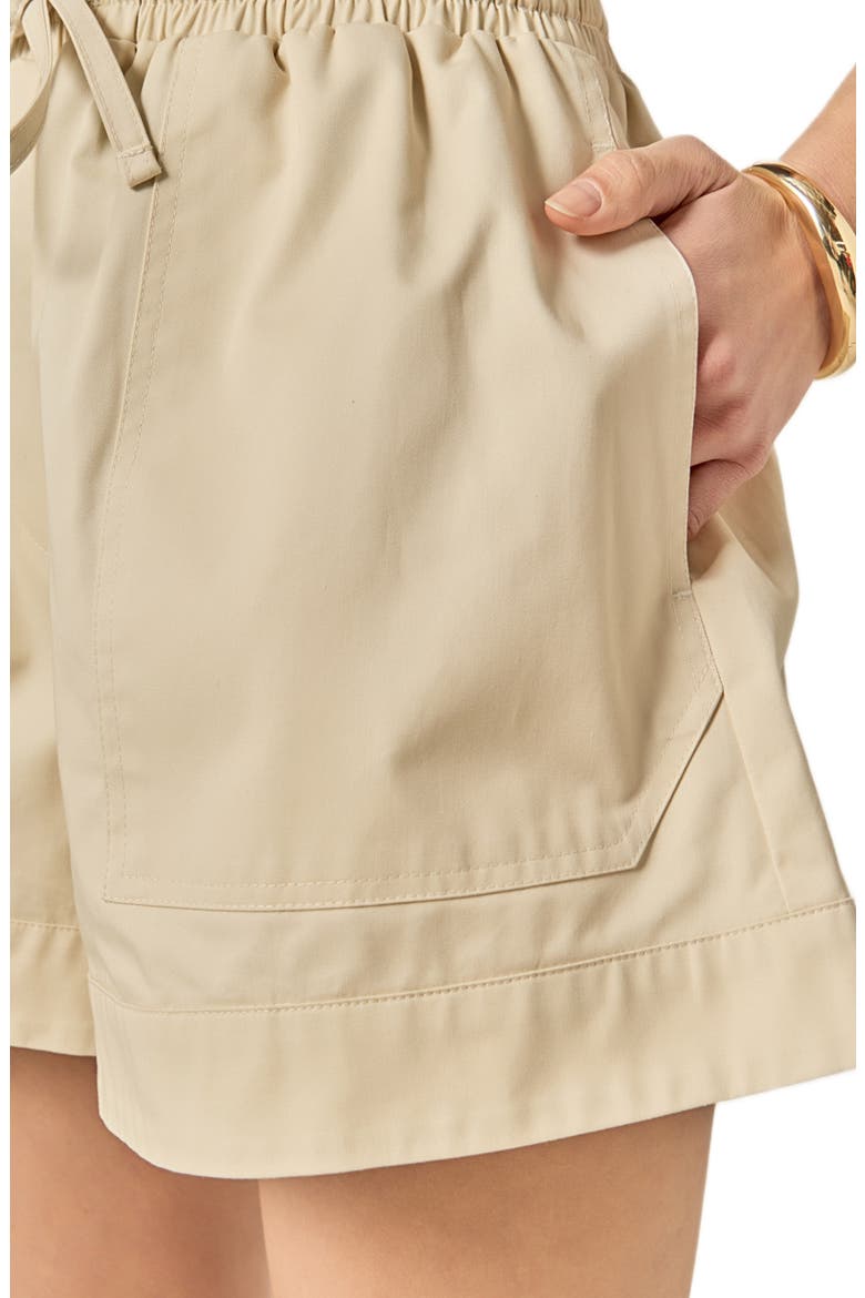 Pull-On Flare Cotton Shorts, Alternate, color, BEIGE