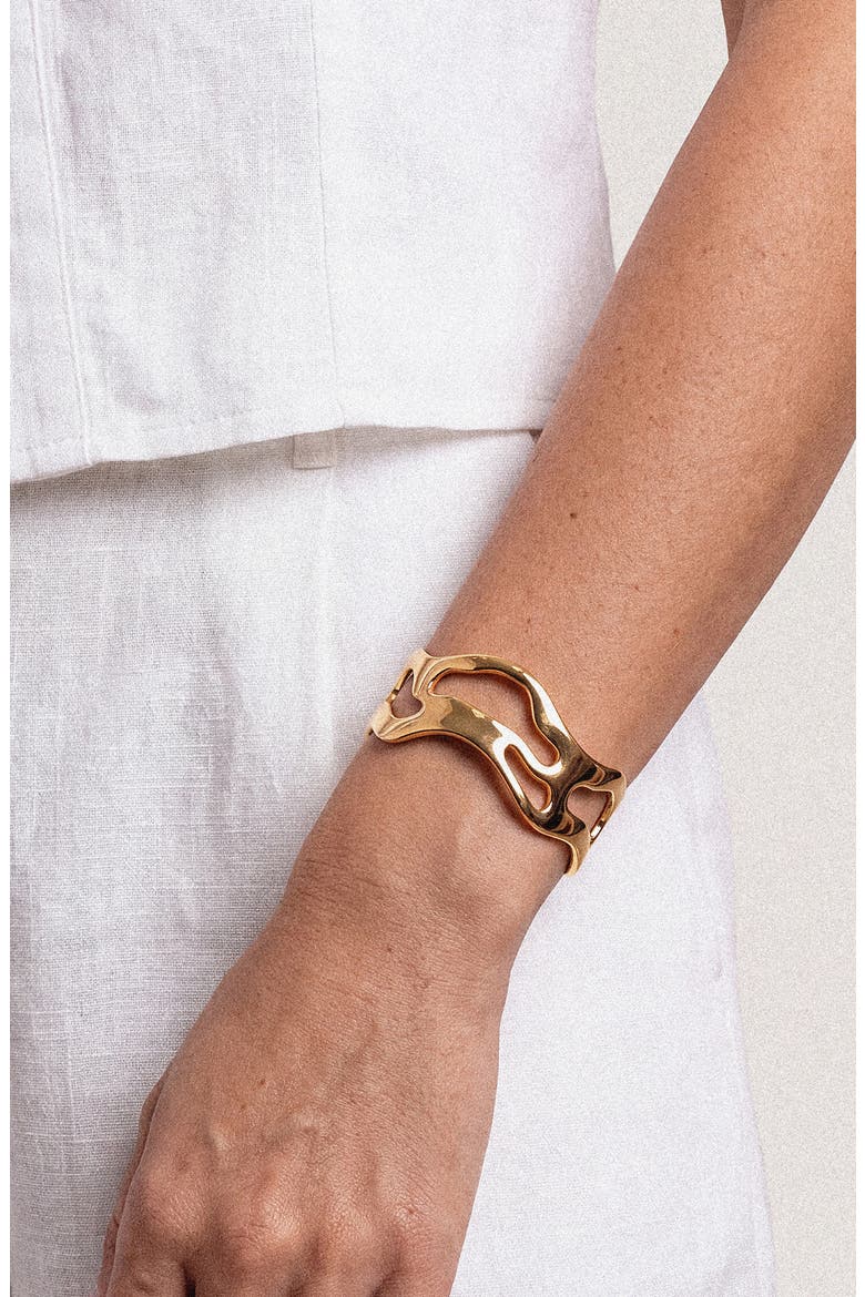 Open Abstract Cuff, Alternate, color, GOLD