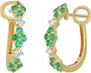 Bony Levy El Mar 18k Gold Diamond & Emerald Linear Earrings