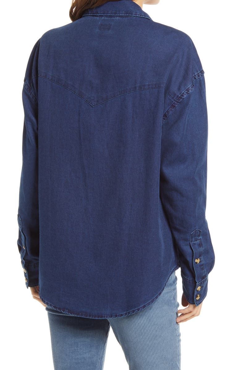 Lee Frontier Western Button Front Denim Shirt, Alternate, color,