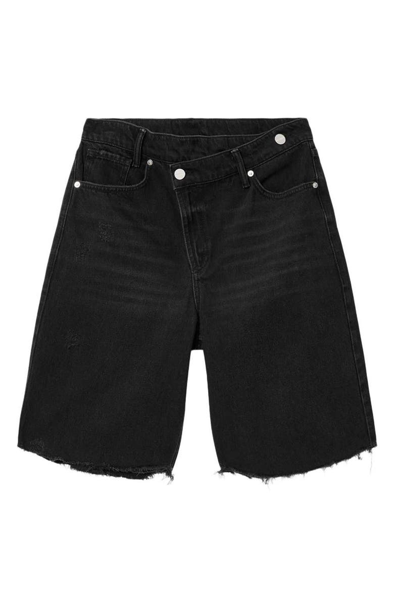 AllSaints Aki Crossover Denim Shorts, Alternate, color, 