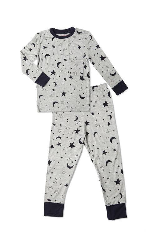Everly Grey Emerson Fitted Long Sleeve 2-Piece Pajamas in Twinkle Night 