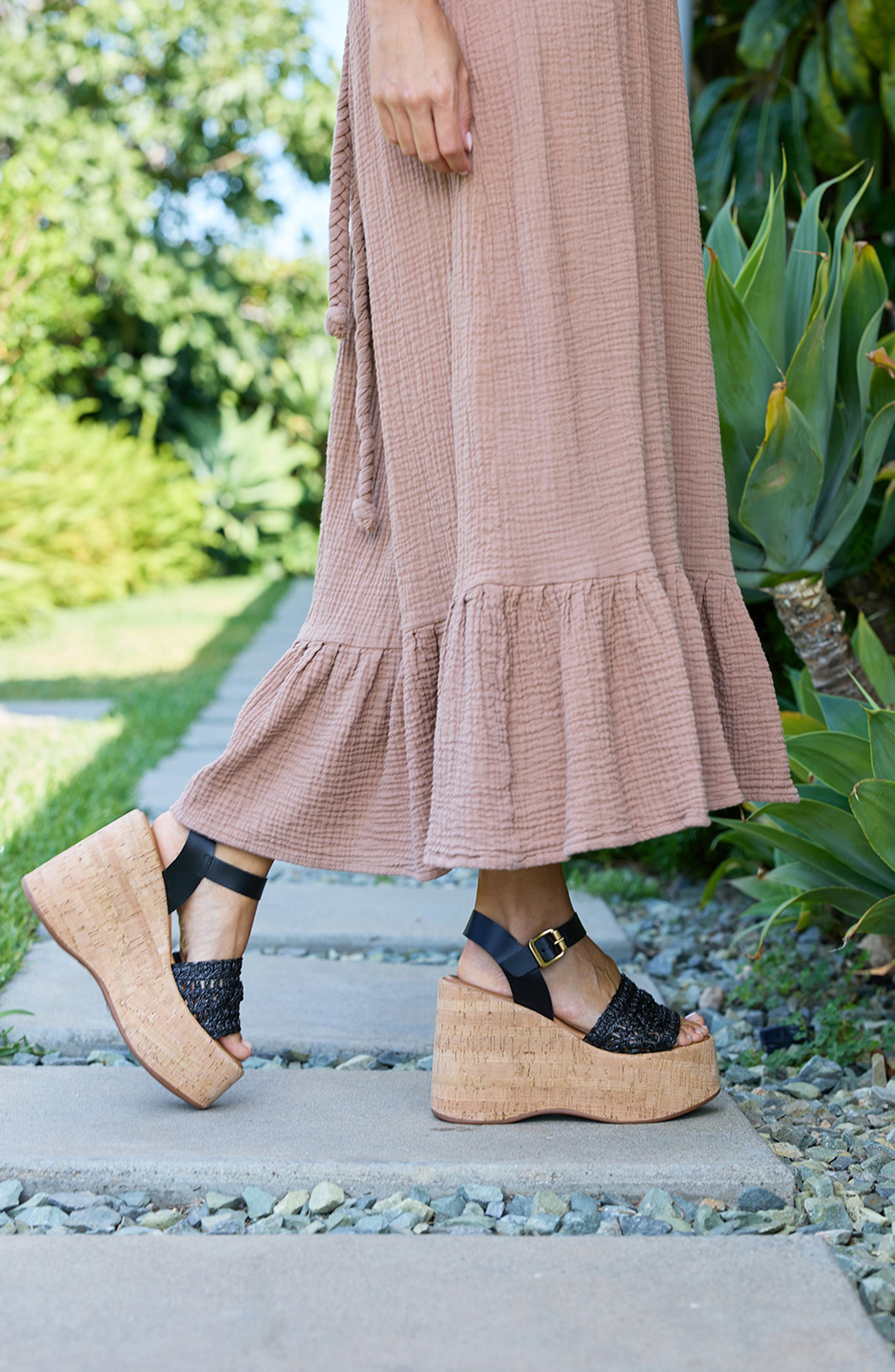 Seychelles Willow Platform Wedge Sandal, Alternate, color, Black