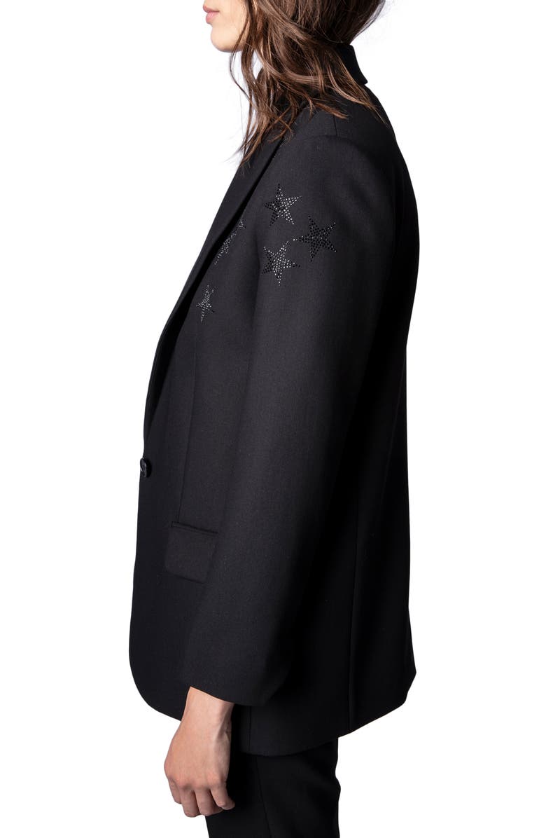 Zadig & Voltaire Viva Rhinestone Star Jacket, Alternate, color, 