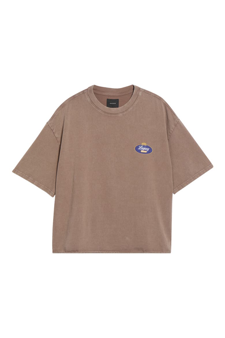 Kingdom Legacy Crop Heavyweight Cotton Graphic T-Shirt, Main, color, BROWN