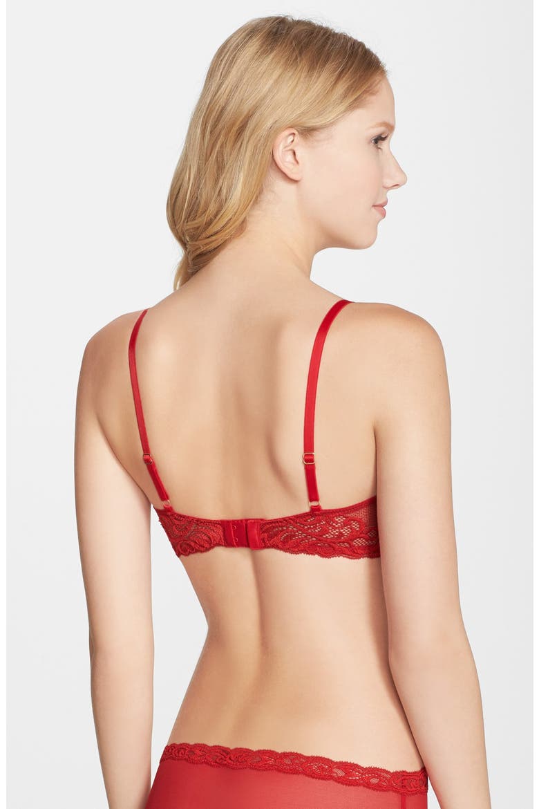 Feathers Plunge T-Shirt Basics Bra, Alternate, color, RED