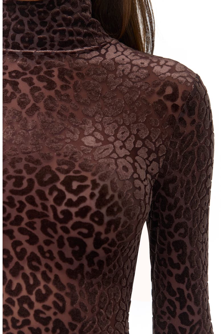 Burnout Wide Leg Jumpsuit, Alternate, color, LEOPARD DARK CHOCOLATE
