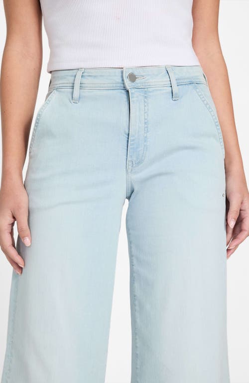 Guess Zoya Crop Wide Leg Jeans In Blue
