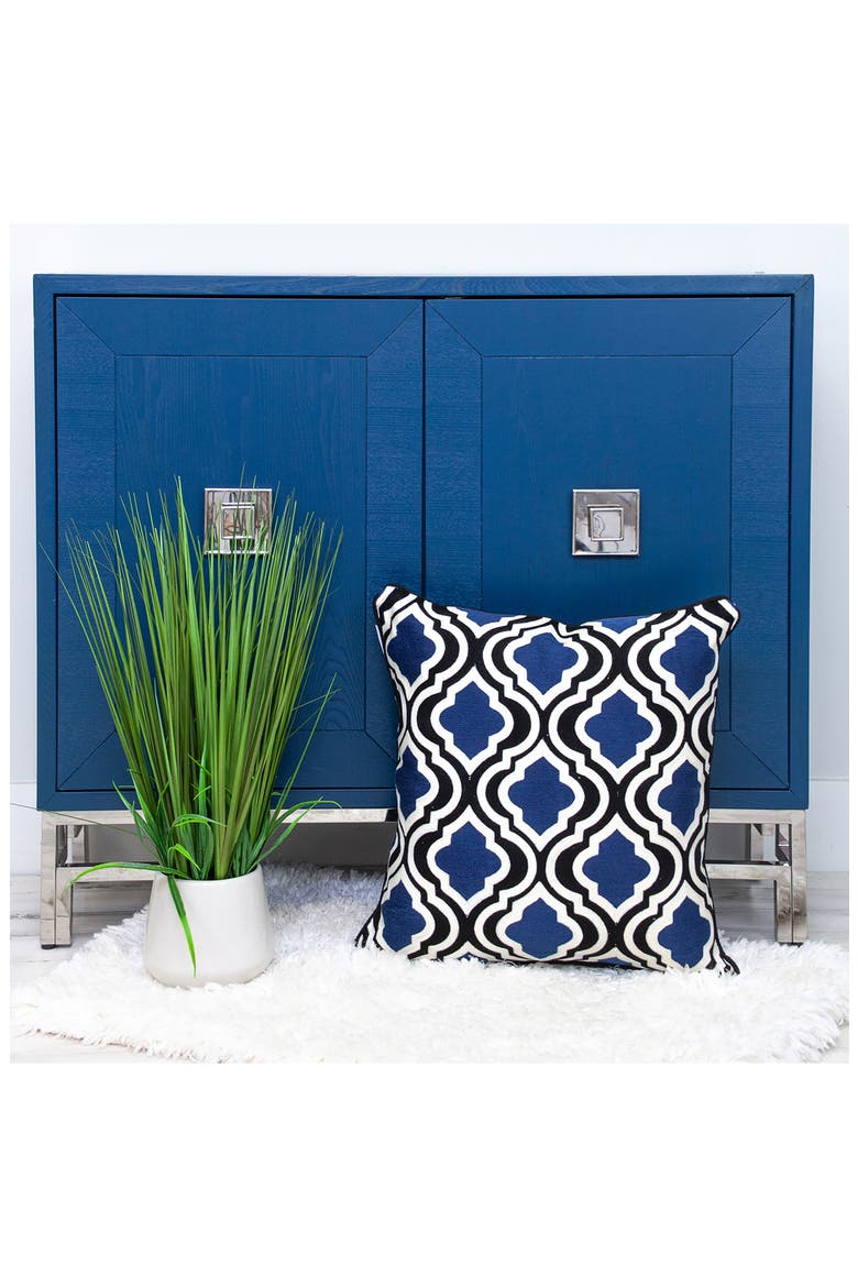 Muja Throw Pillow, Alternate, color, BLUE WHITE BLUE