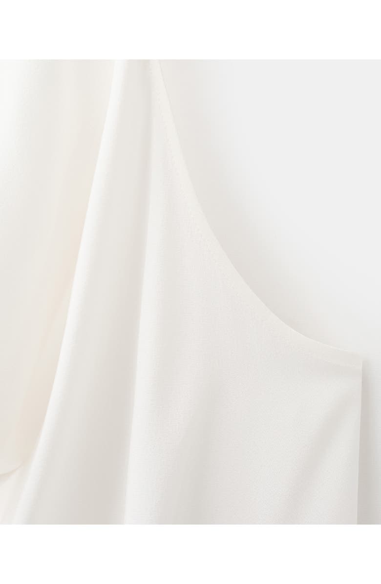 MANGO Cowl Neck Satin Halter Top, Alternate, color, Ecru