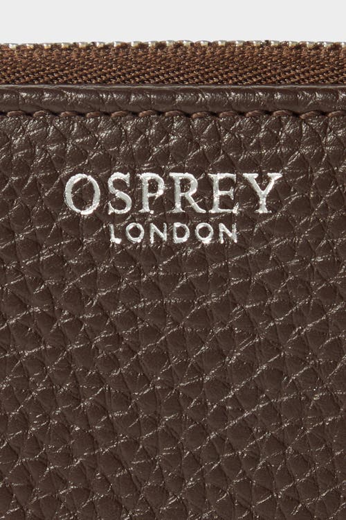 Osprey London The Core Medium Leather Zip Matinee Purse In Brown