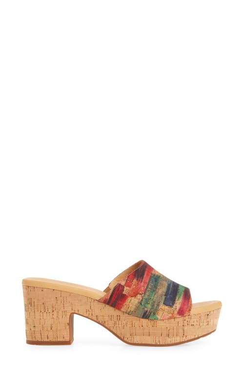 Chocolat Blu Golden Platform Sandal In Multi Cork