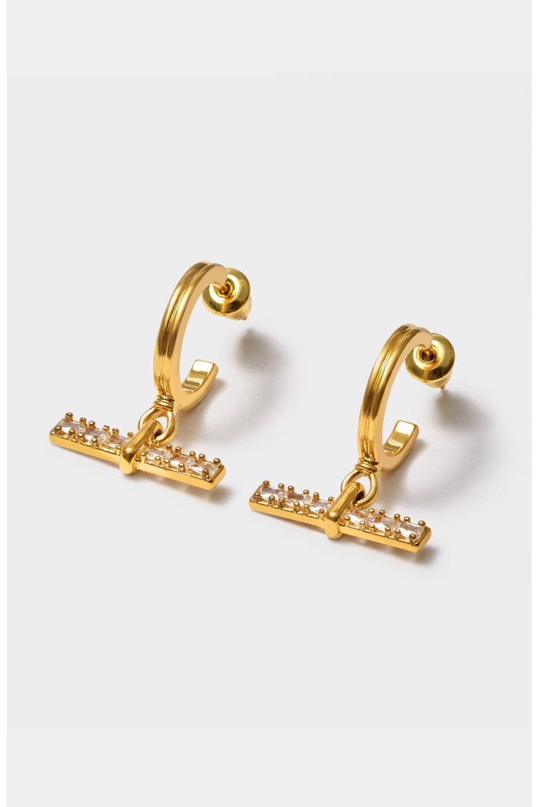 Lustre T-Bar Hoop Earrings, Alternate, color, GOLD