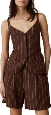 Faherty Sun Strider Milo Linen Button-Up Vest
