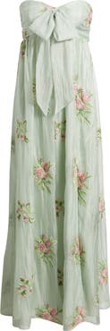 Lulus Fiona Floral Embroidery Strapless Dress