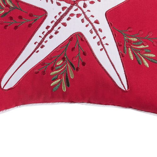 C & F Home C&f Home Sea Life Starfish Christmas Throw Pillow, 18" X 18" In Red