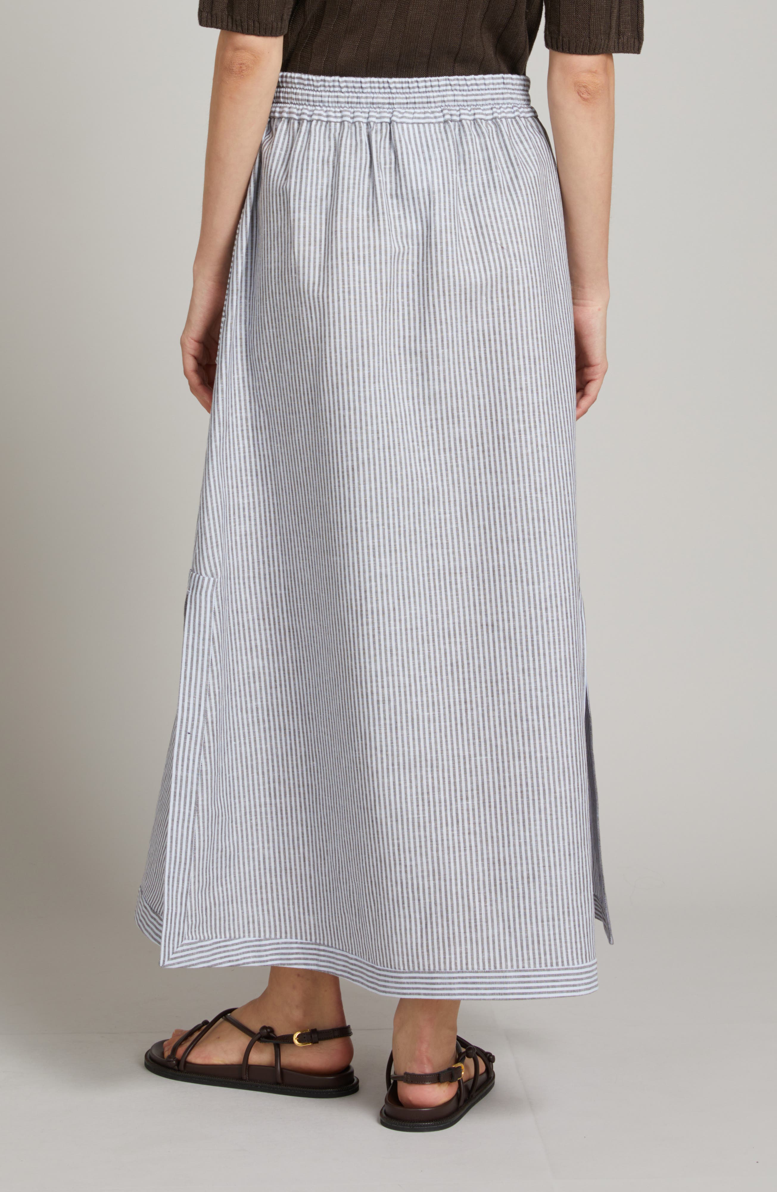 Sumero Stripe Linen Blend Skirt - image 2