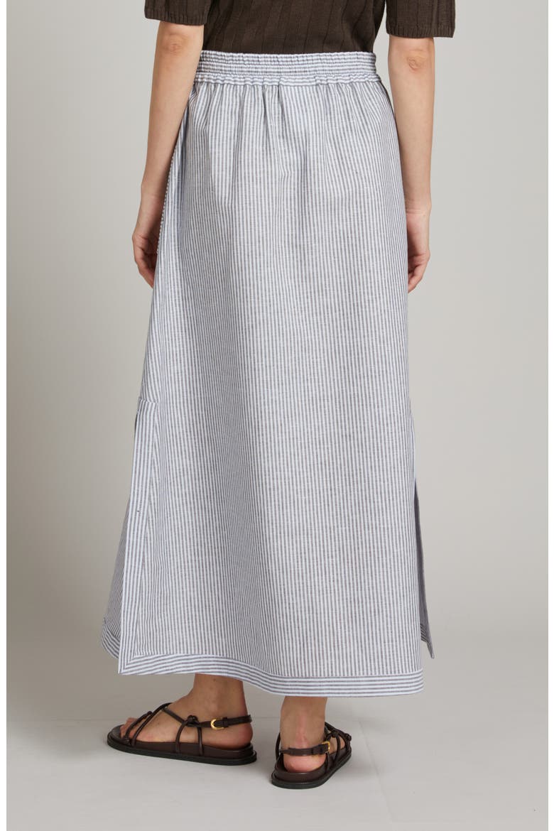 Sumero Stripe Linen Blend Skirt, Alternate, color, SKY BLUE