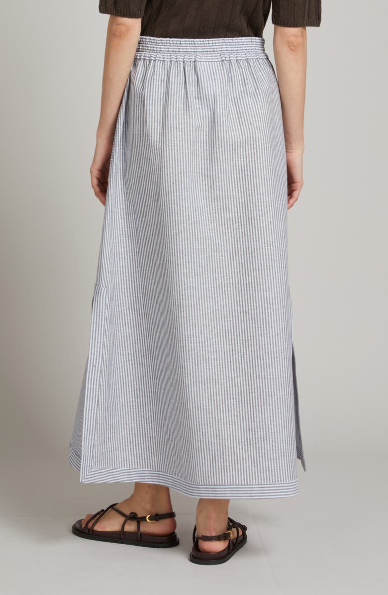 MM by Max Mara Sumero Stripe Linen Blend Skirt, Alternate, color, Sky Blue