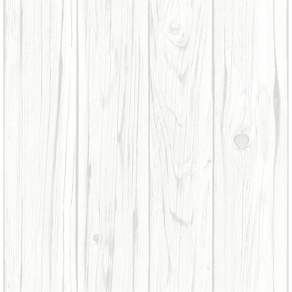 Wallpops White Barn Wood Peel & Stick Wallpaper In White