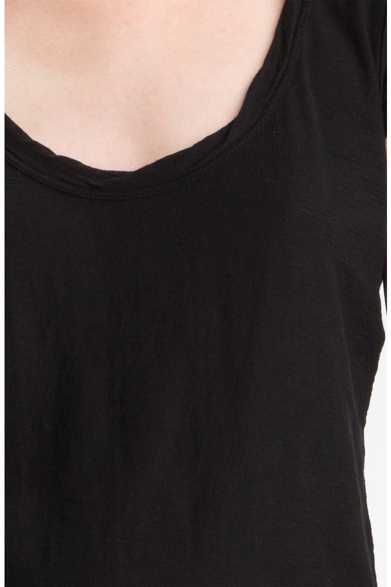 Textured Scoop Neck Tee, Alternate, color, BLACK
