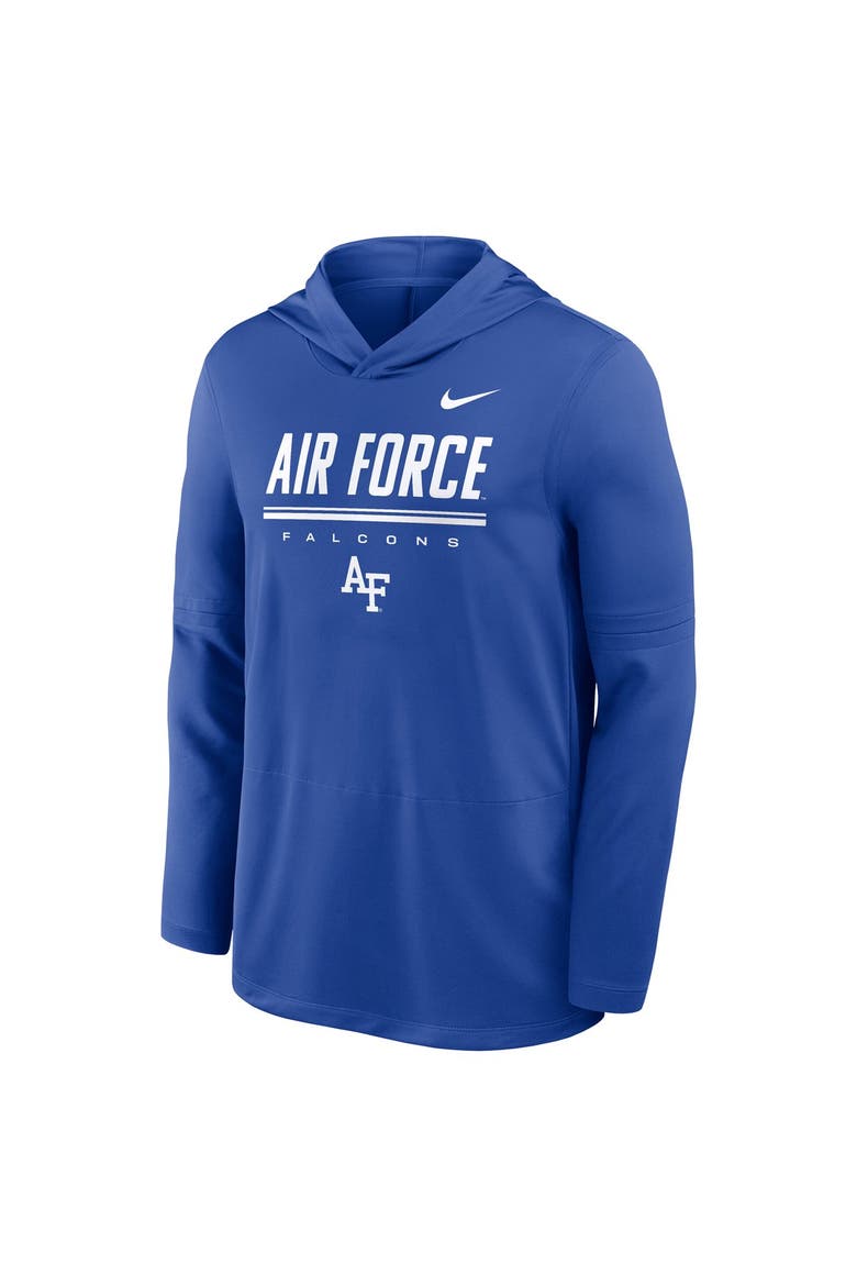 Men's Nike Royal Air Force Falcons 2026 Sideline Dri-FIT Lightweight Hooded Top, Alternate, color, Royal