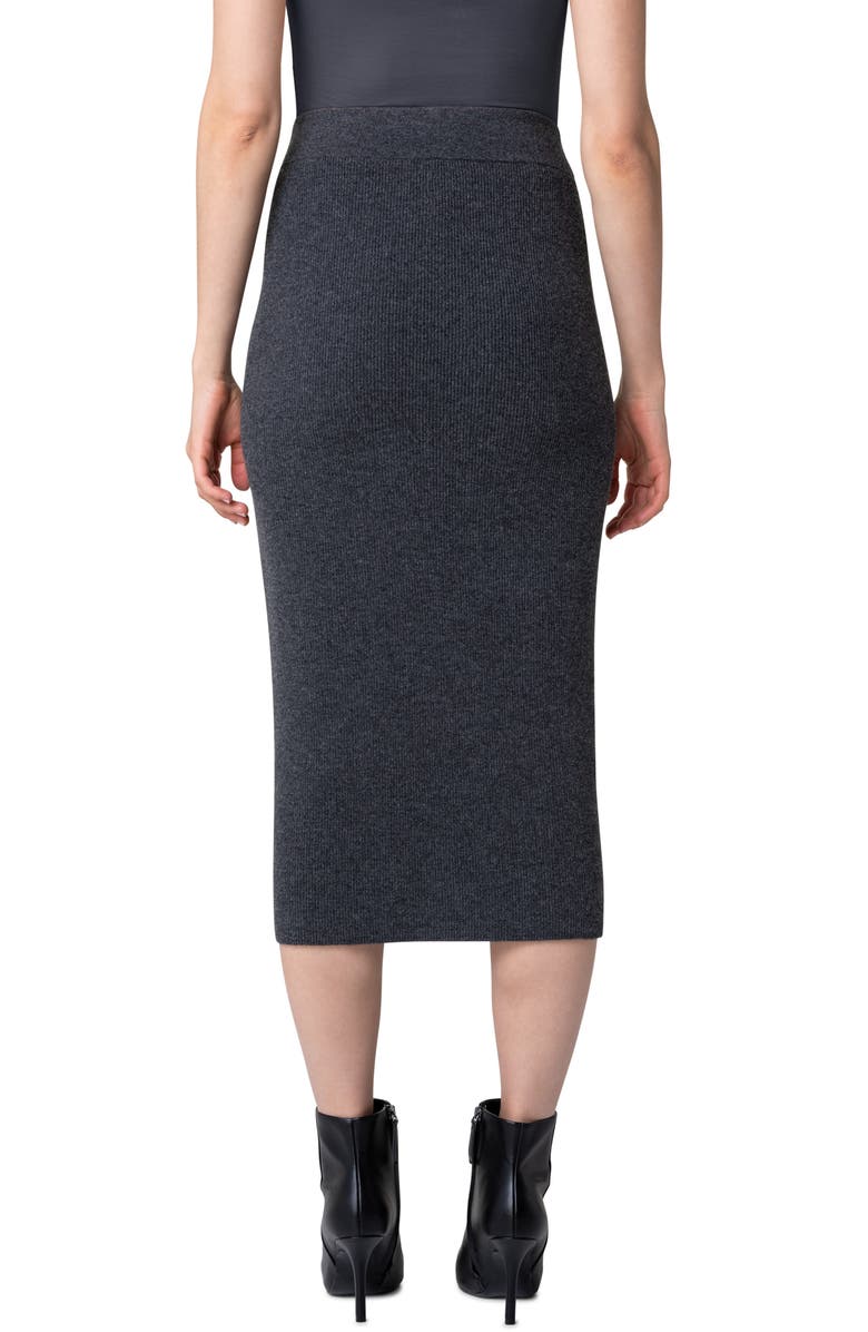 Akris punto Ribbed Virgin Wool & Cashmere Midi Skirt, Alternate, color, 