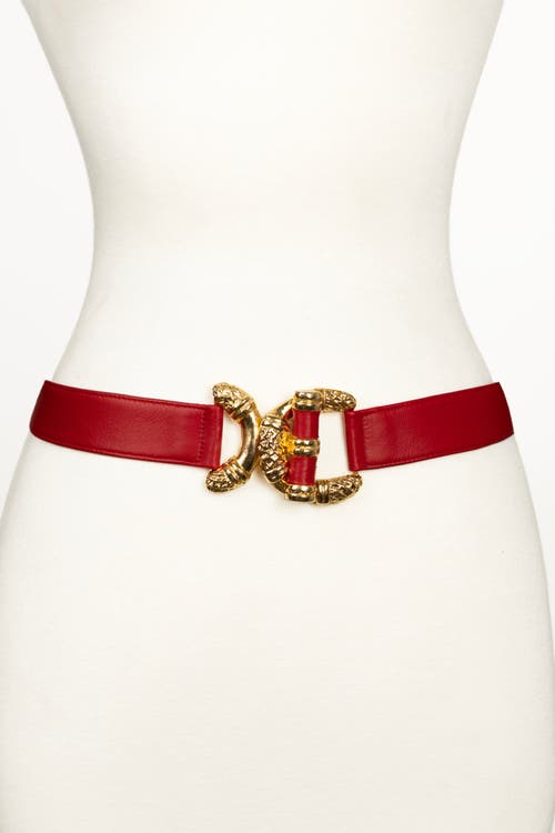 Raina Belts Viper D Link Buckle Leather Belt In Red
