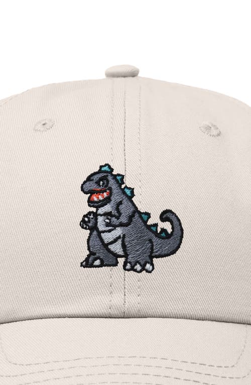 Dalix Giant Lizard Embroidered Dad Hat In Beige