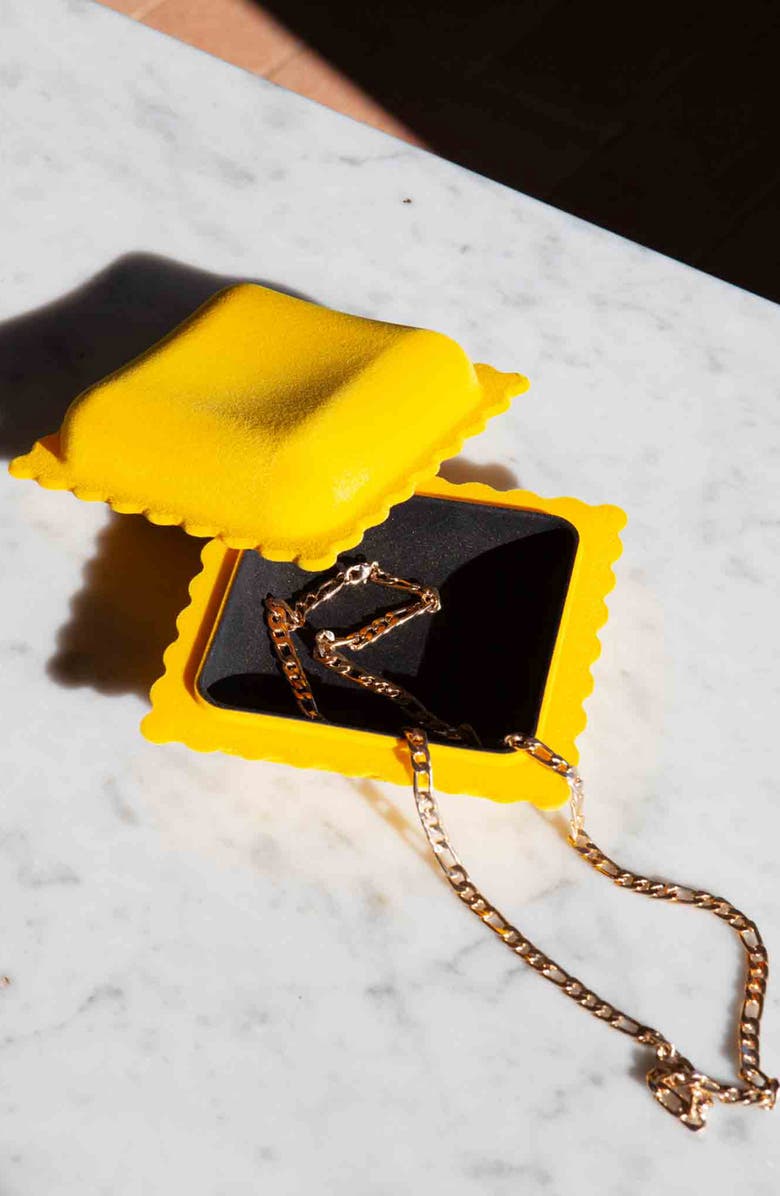 doiy The Dolce Vita Collection Ravioli Velvet Storage Box, Alternate, color, Yellow