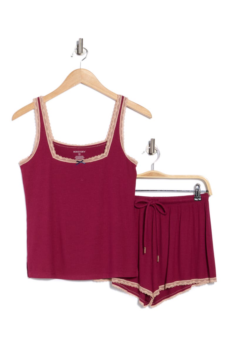 Revival Rib Short Pajamas, Alternate, color, MULBERRY