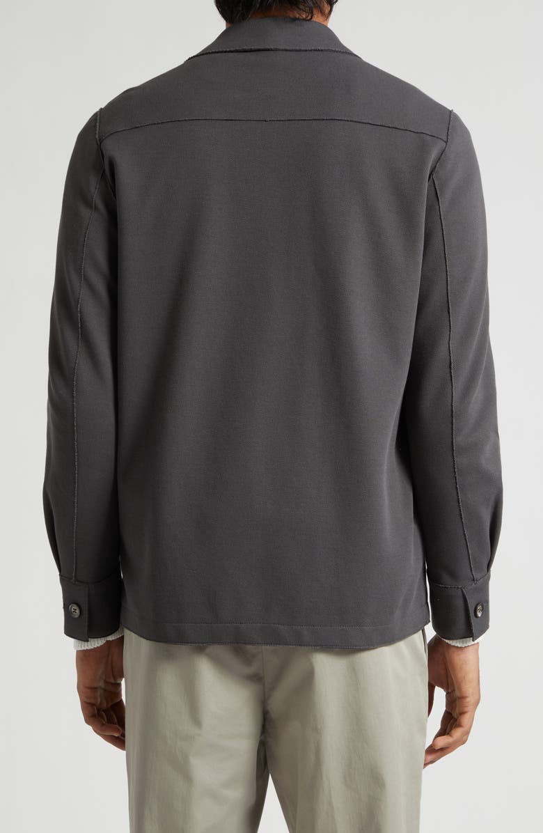 Eleventy Stretch Cotton Blned Overshirt, Alternate, color, 22N Black